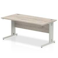 dynamic Impulse Office Desk Rectangular Grey Oak Cantilever 1,600 (W) x 800 (D) x 730 (H) mm MFC (Melamine Faced Chipboard)