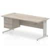 dynamic Ergonomic Desk Impulse MIRDW18FP3GRY Grey Oak 1800 mm x 800 mm x 730 mm