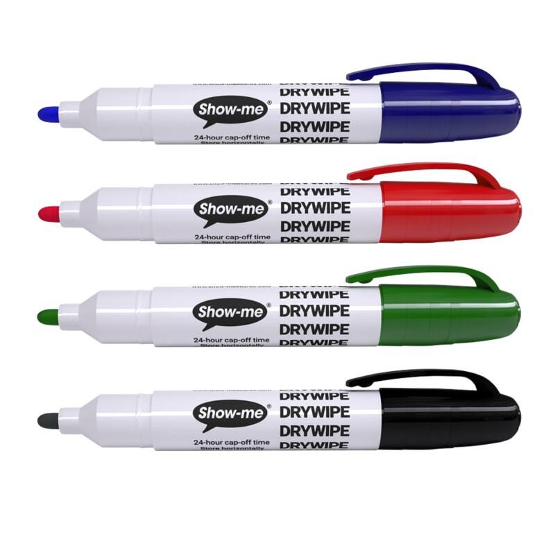Show-me Chunky Eco Whiteboard Marker Assorted Broad Bullet Pack of 4