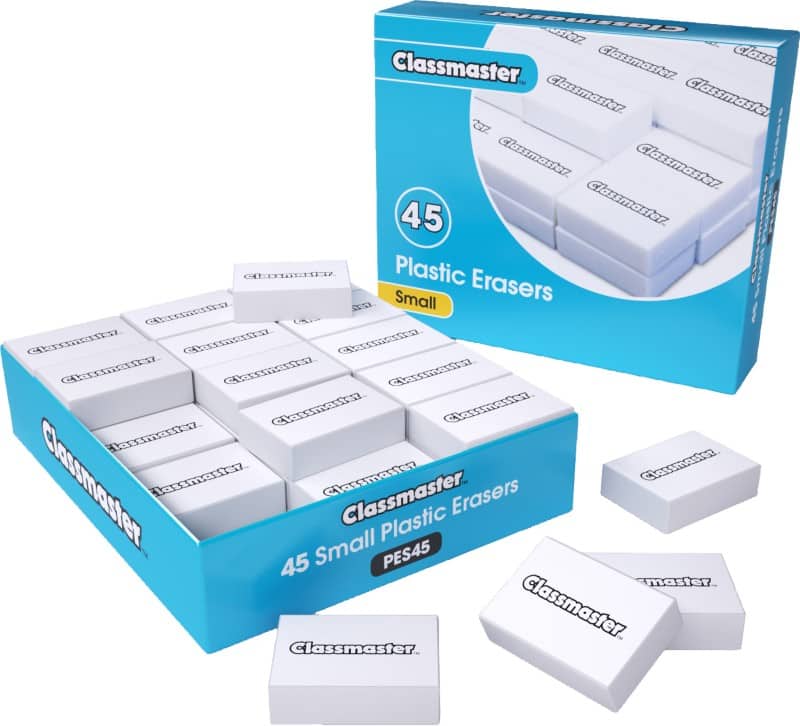 CLASSMASTER Pencil Eraser White Pack of 45