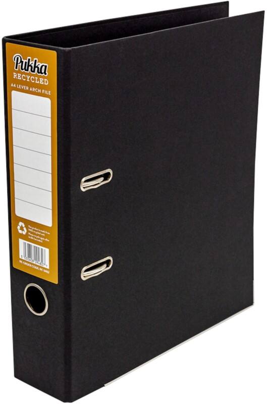 Pukka Kraft Wide Lever Arch File A4 70 mm Black 2 Rings RF-9482 Cardboard, PP (Polypropylene) Smooth