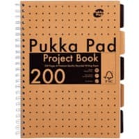 Pukka Project Book Kraft A4 Kraft Card Perforated 200 Pages Cream