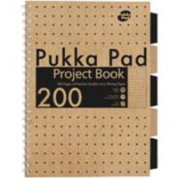 Pukka Project Book Kraft A4 Kraft Card Perforated 200 Pages Cream