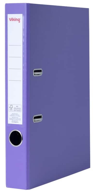 Viking Narrow Lever Arch File A4 50 mm Purple 2 Rings Cardboard, PP (Polypropylene) Matt