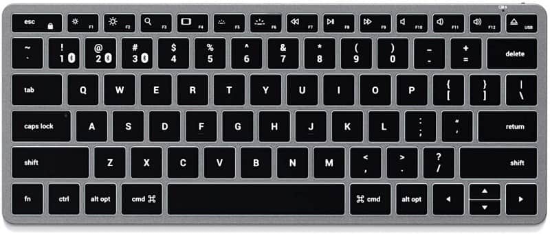Satechi Keyboard Wireless QWERTZ With Bluetooth Grey ST-BTSX1M-UK