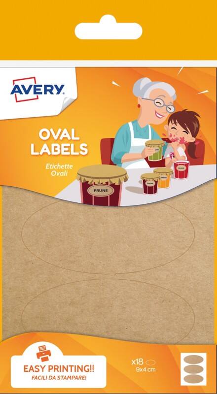 Avery OVKR18.UK Craft Labels A6 Brown 41 x 89 mm Pack of 18