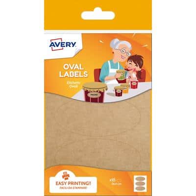 Avery OVKR18.UK Craft Labels A6 Brown 41 x 89 mm Pack of 18