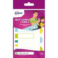 Avery APBAS24.UK Self-Laminating Labels Glossy 17 x 86 mm Assorted Pack of 24