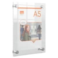 Nobo Premium Plus Wall Mountable Info Frame 1915592 A5 Frameless Acrylic 199 x 261 mm Transparent