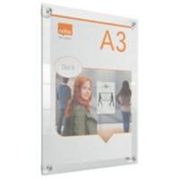 Nobo Premium Plus Wall Mountable Repositionable Info Frame 1915599 A3 Frameless Acrylic 348 x 471 mm Transparent