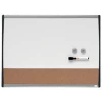 Nobo Small Wall Mountable Magnetic Whiteboard and Notice Board 1903810 Lacquered Steel, Cork Arched Frame 585 x 430 mm White, Brown