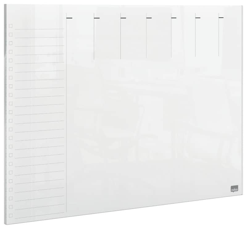 Nobo Mini Desktop or Wall Mountable Weekly Planner 1915614 Acrylic Frameless Transparent 29.7 x 21 cm