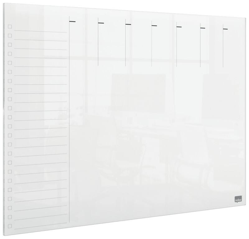 Nobo Mini Desktop or Wall Mountable Weekly Planner 1915615 Acrylic Frameless Transparent 42 x 29.7 cm