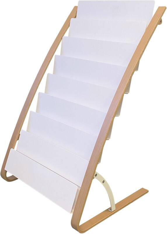 Alba A4 Floor Display White, Brown DDEXPO8W BC 580 (W) x 500 (D) x 930 (H) mm