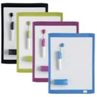 Nobo Mini Wall Mountable Magnetic Whiteboard 1903816 Lacquered Steel Assorted Coloured Frame 216 x 280 mm White