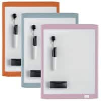 Nobo Mini Wall Mountable Magnetic Whiteboard 1915625 Lacquered Steel Assorted Coloured Frame 216 x 280 mm White