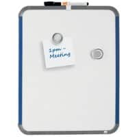 Nobo Mini Desktop or Wall Mountable Magnetic Whiteboard QB05442ASTD Lacquered Steel Coloured Slim Frame 280 x 360 mm White