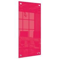 Nobo Small Wall Mountable Whiteboard Panel 1915605 Dry Erase Glass Surface Frameless 300 x 600 mm Red