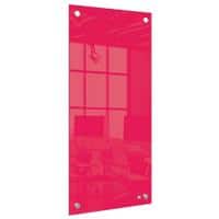 Nobo Small Wall Mountable Whiteboard Panel 1915605 Dry Erase Glass Surface Frameless 300 x 600 mm Red
