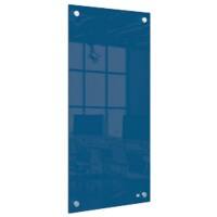 Nobo Small Wall Mountable Whiteboard Panel 1915607 Dry Erase Glass Surface Frameless 300 x 600 mm Blue