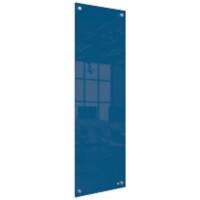 Nobo Small Wall Mountable Whiteboard Panel 1915608 Dry Erase Glass Surface Frameless 300 x 900 mm Blue