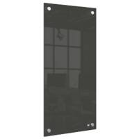Nobo Small Wall Mountable Whiteboard Panel 1915609 Dry Erase Glass Surface Frameless 300 x 600 mm Black
