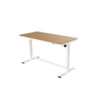 Euroseats Desk White and Oak 1.400 x 700 x 1.220 x 730-1.220 mm