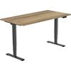 euroseats Sit Stand Desk Black, Oak 1,400 x 800 x 625 - 1,275 mm
