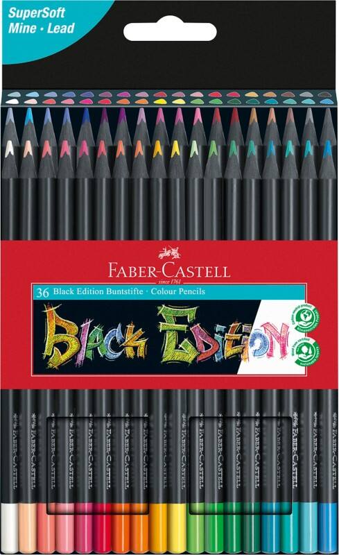 Faber-Castell Black Edition Colouring Pencils Assorted Pack of 36