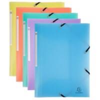 Exacompta Chromaline Pastel 3 Flap Folder A4 PP (Polypropylene) Rubber Band 240 x 320 mm Assorted Pack of 5
