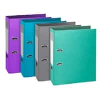 Exacompta Lever Arch File Teksto A4 80 mm Assorted Coated Card Textured Portrait Pack of 10