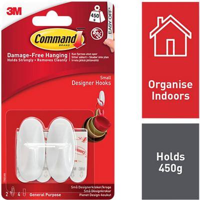 Command Hook Strips White 25 mm (W) x 0.022 m (L) Plastic 17082 Pack of 2