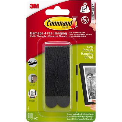 Command Adhesive Strips Black 17206BLK-UKN Pack of 4