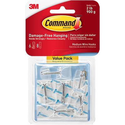 Command Hook Strips Transparent Plastic 17065CLR-6UKN Pack of 6
