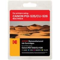 Kodak Ink Cartridge Compatible with Canon PGI-525 Black. CLI-526 B.C.M.Y Black, Cyan, Magenta, Yellow Pack of 5