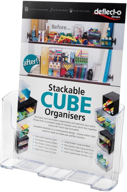 Deflecto Brochure Stand A4 1 Tier PS (Polystyrene) Transparent