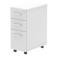 Impulse Narrow Under Desk Pedestal 3 Drawer White