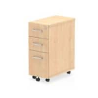 Impulse Narrow Under Desk Pedestal 3 Drawer Maple