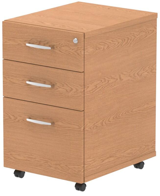 Impulse Under Desk Pedestal 3 Drawer Oak