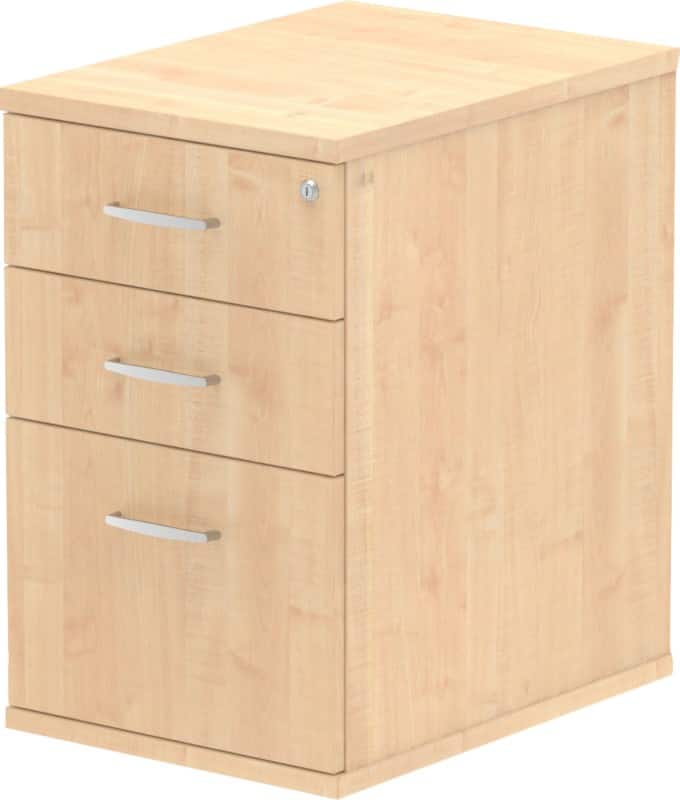 dynamic MFC (Melamine Faced Chipboard) Desk High Pedestal 3 Drawers Lockable 430 x 600 x 730 mm Light Brown