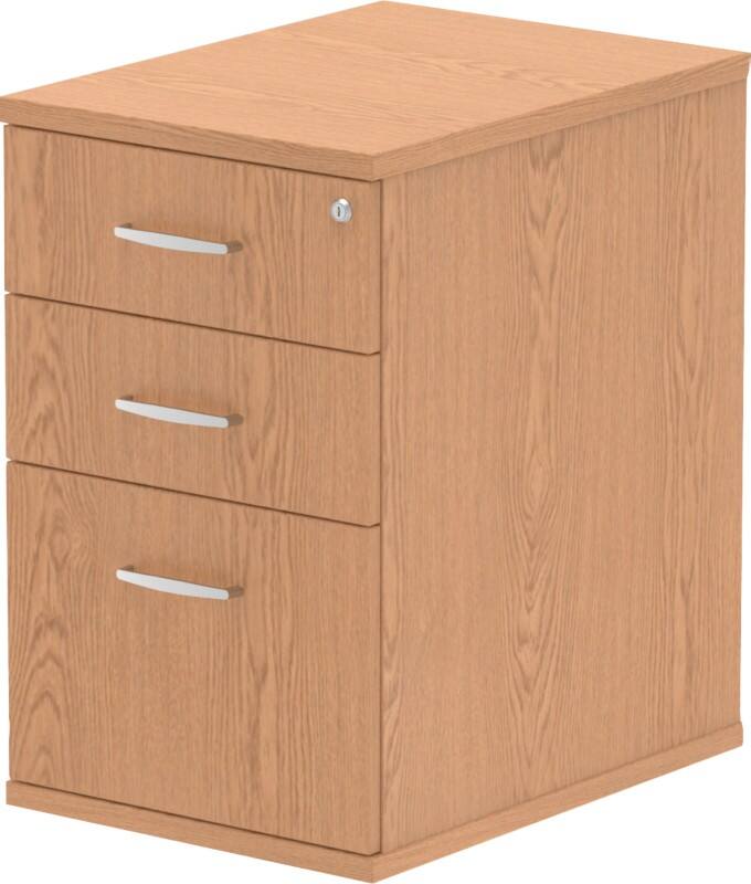 Impulse 600 Desk High Pedestal 3 Drawer Oak 430 x 600 x 730 mm