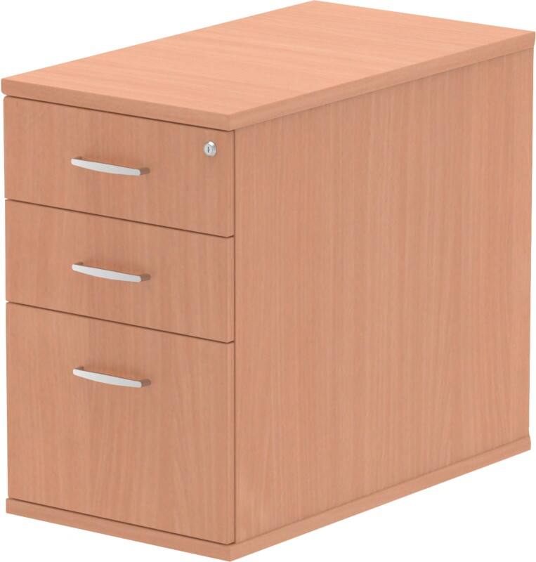 Impulse 800 Desk High Pedestal 3 Drawer Beech 430 x 800 x 730 mm