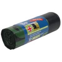 Green Sack Bin Bag Recycled Black PE (Polyethylene) 29 microns Pack of 10
