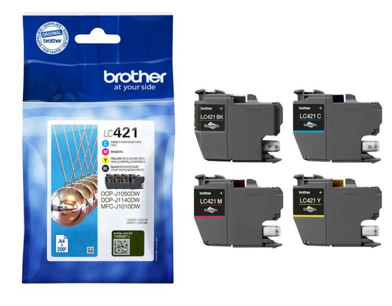 Brother LC421VAL Original Ink Cartridge Black, Cyan, Magenta, Yellow Pack of 4 Multipack
