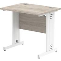 dynamic Impulse Office Desk Rectangular Grey Oak Cantilever 800 (W) x 600 (D) x 730 (H) mm MFC (Melamine Faced Chipboard)