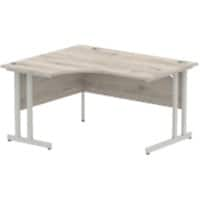 dynamic Impulse Height Adjustable Left-hand Desk Rectangular Oak MFC Grey 1,400 x 1,200 x 730 mm