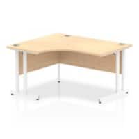 dynamic Impulse Height Adjustable Left-hand Desk Rectangular Maple MFC White 1,400 x 1,200 x 730 mm