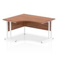 dynamic Impulse Height Adjustable Left-hand Desk Rectangular Walnut MFC White 1,400 x 1,200 x 730 mm