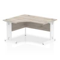 dynamic Impulse Left Hand Desk Rectangular Grey Oak Cantilever 1,400 (W) x 1,200 (D) x 730 (H) mm MFC (Melamine Faced Chipboard)
