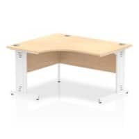 dynamic Impulse Height Adjustable Left-hand Desk Rectangular Maple MFC White 1,400 x 1,200 x 730 mm